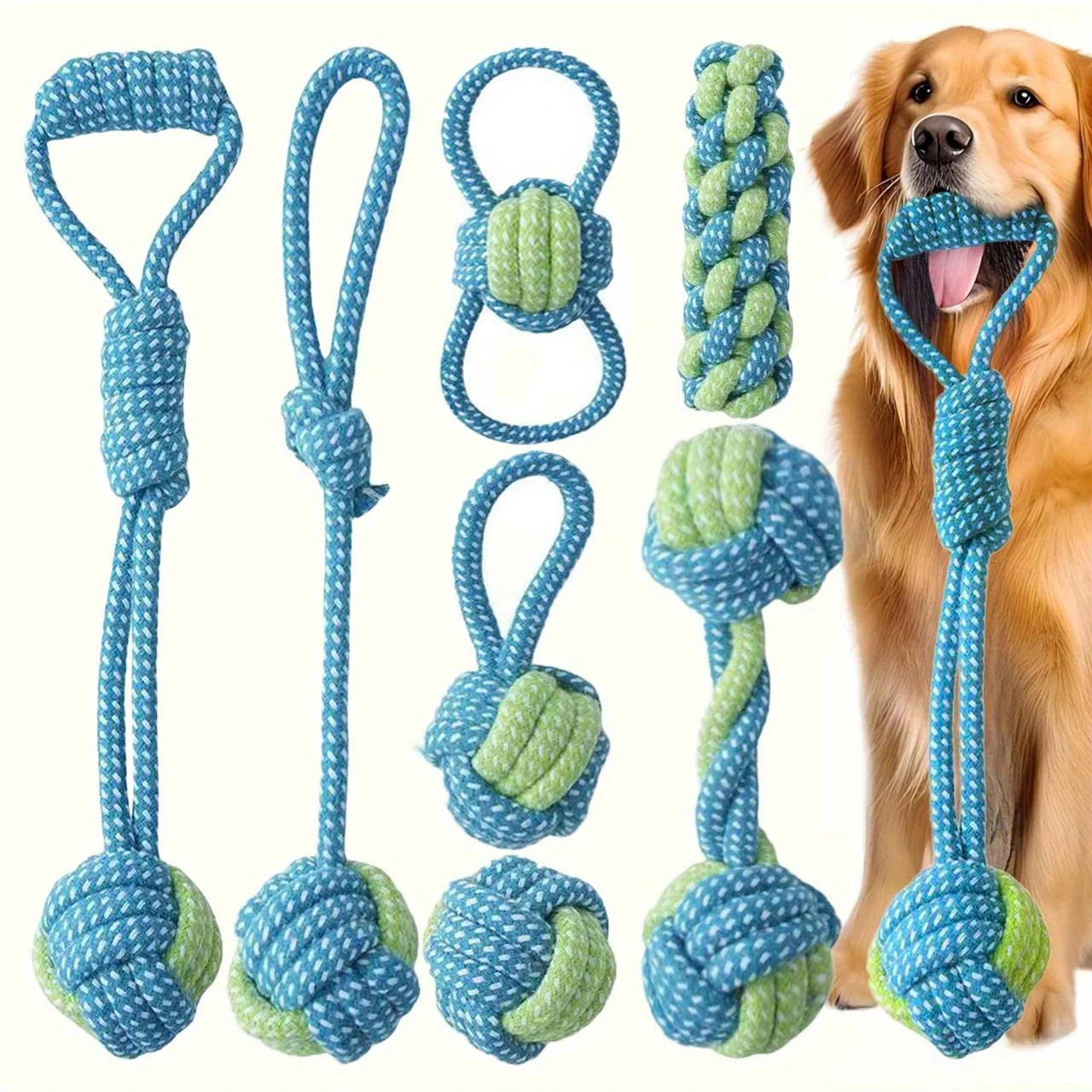 7pcs Dog Rope Chew Toys