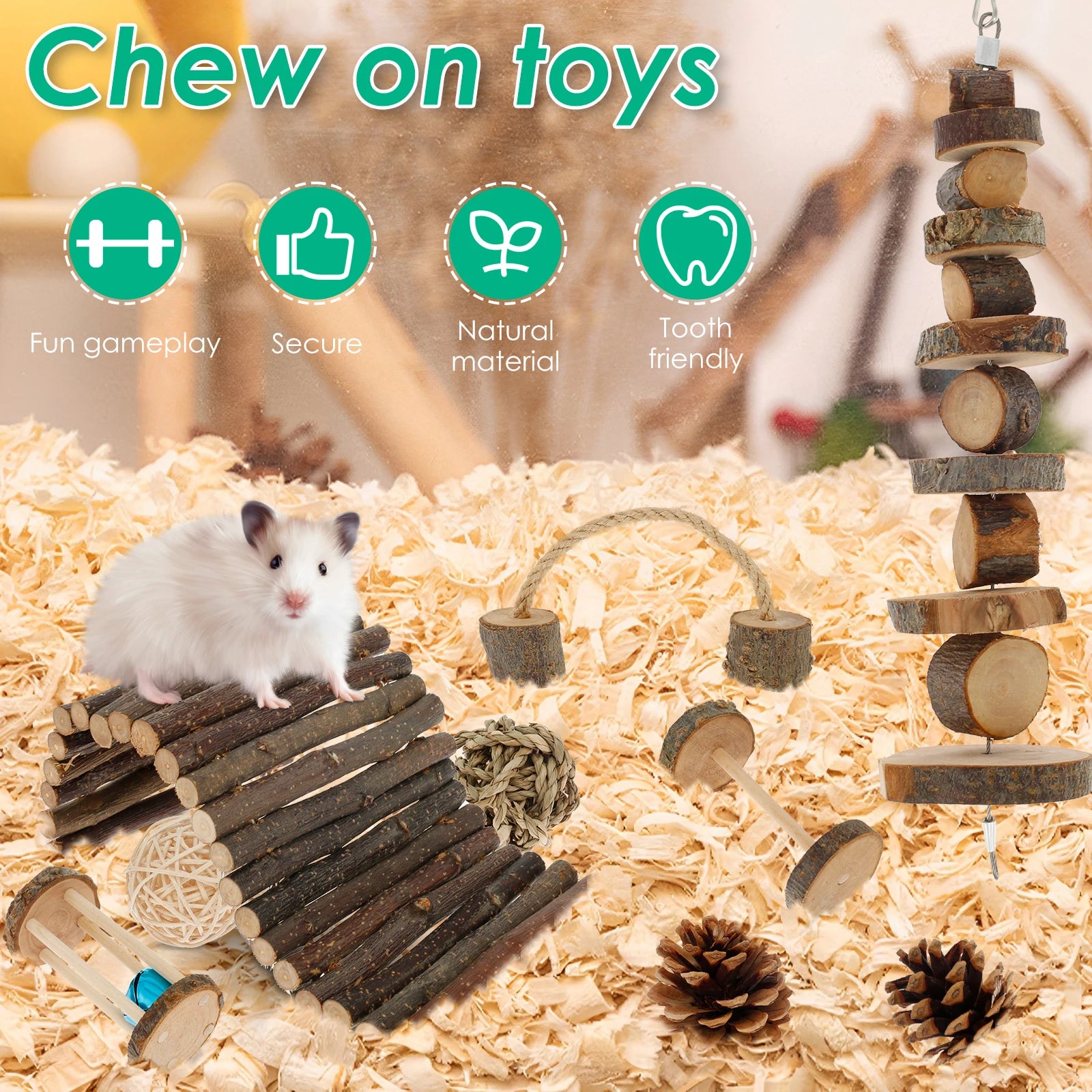 Small pet chew sticks,blocks and more.