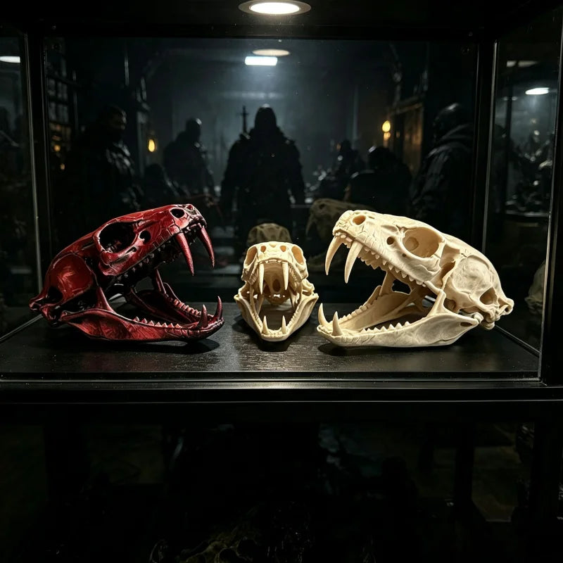 Reptile Vivarium ornament snake skull.