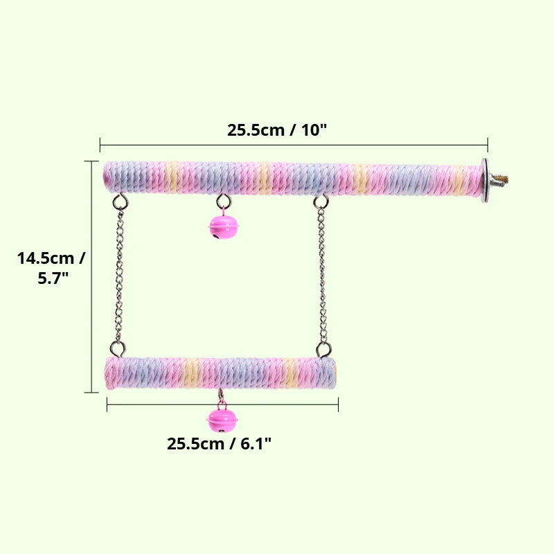 Multi colour bird swing