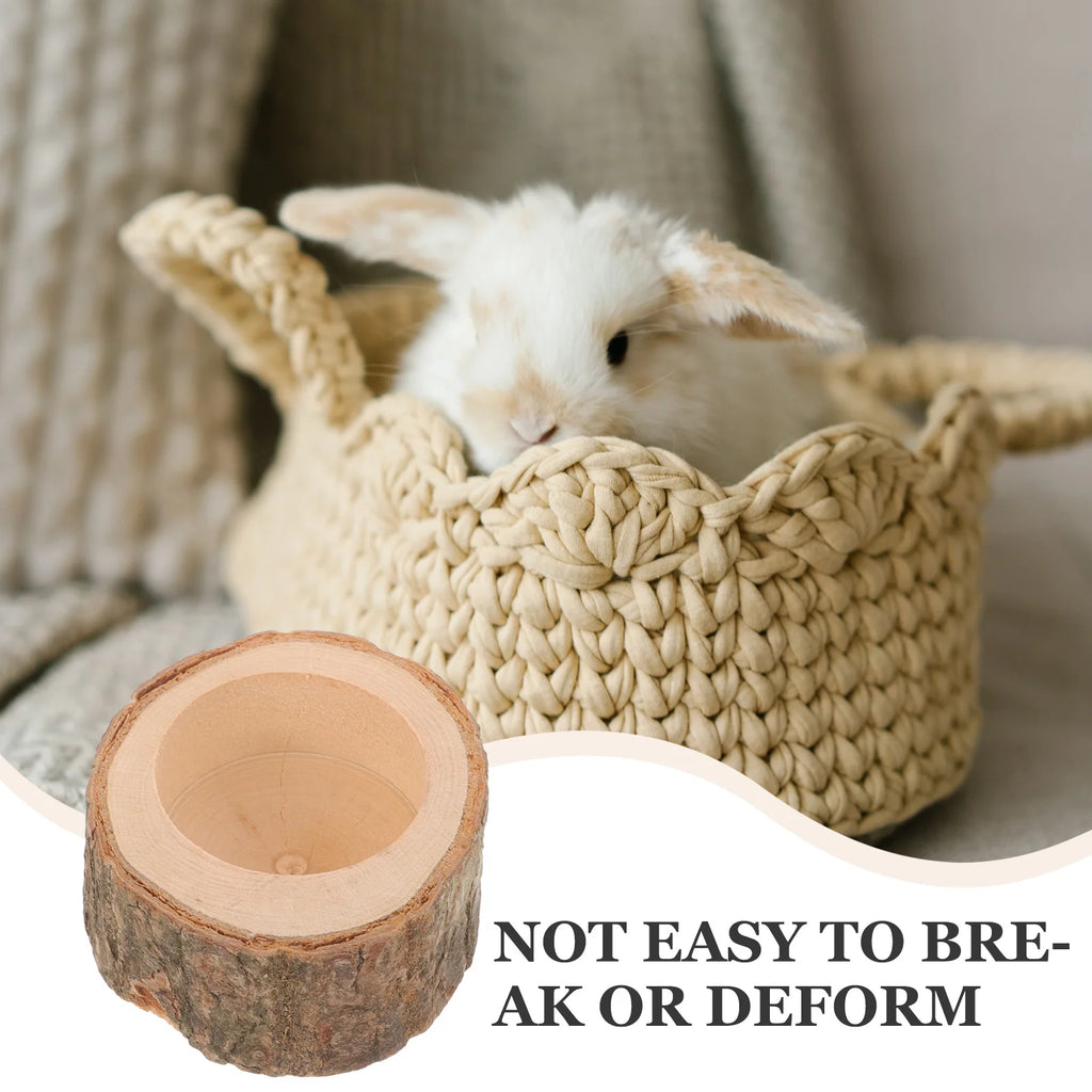 Small pet wooden food bowl.