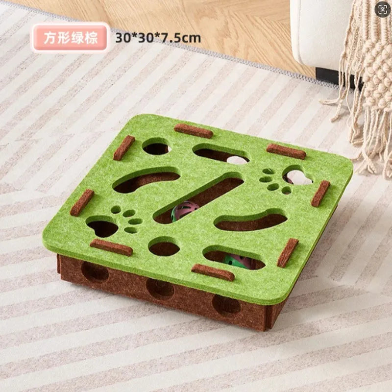 Scratching post and activity block for cats.
