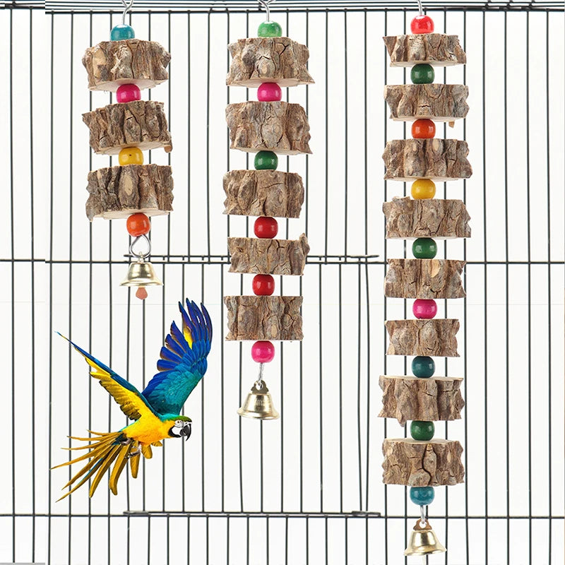 Natural Wooden bird hanging piece.