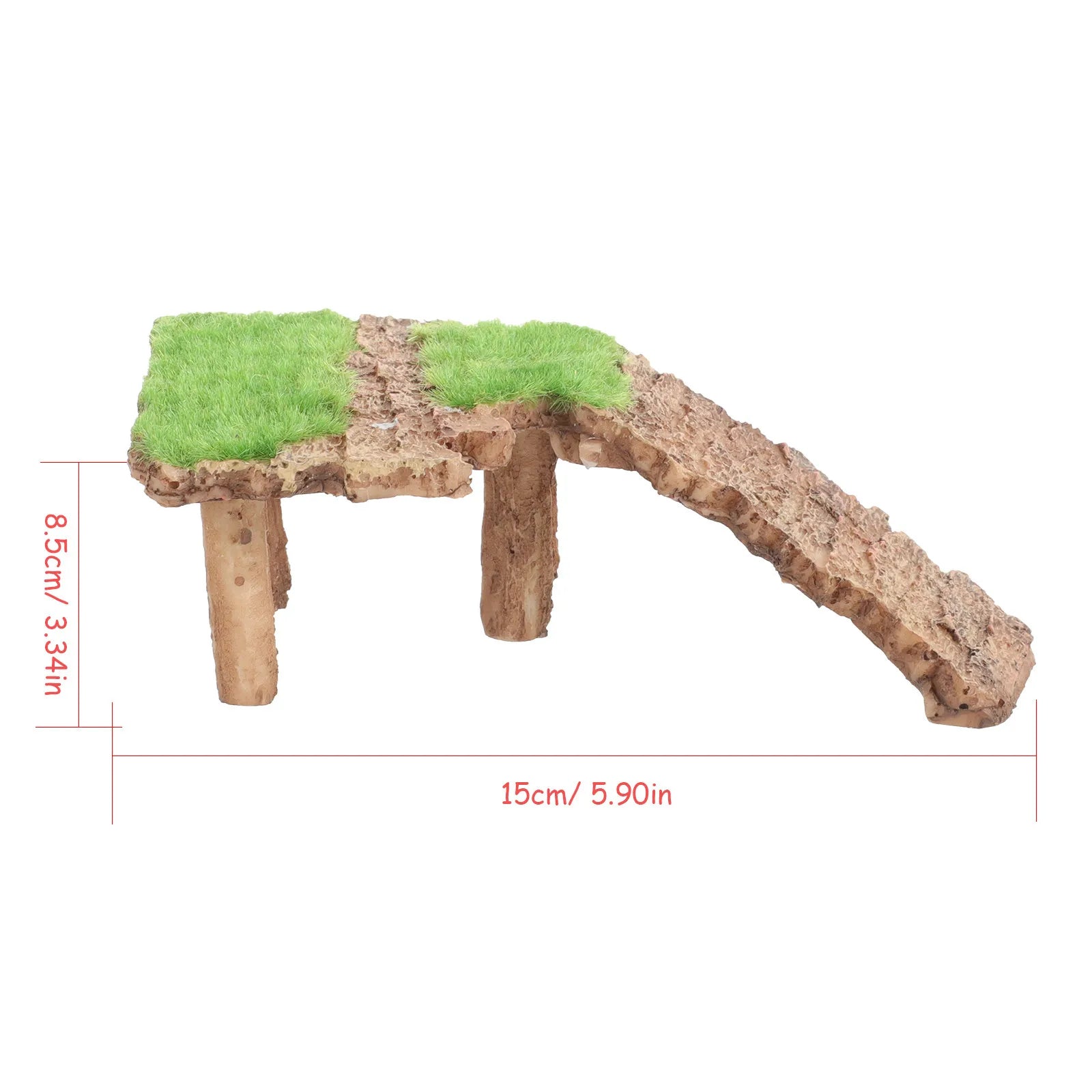 Resin reptile ornament basking area.