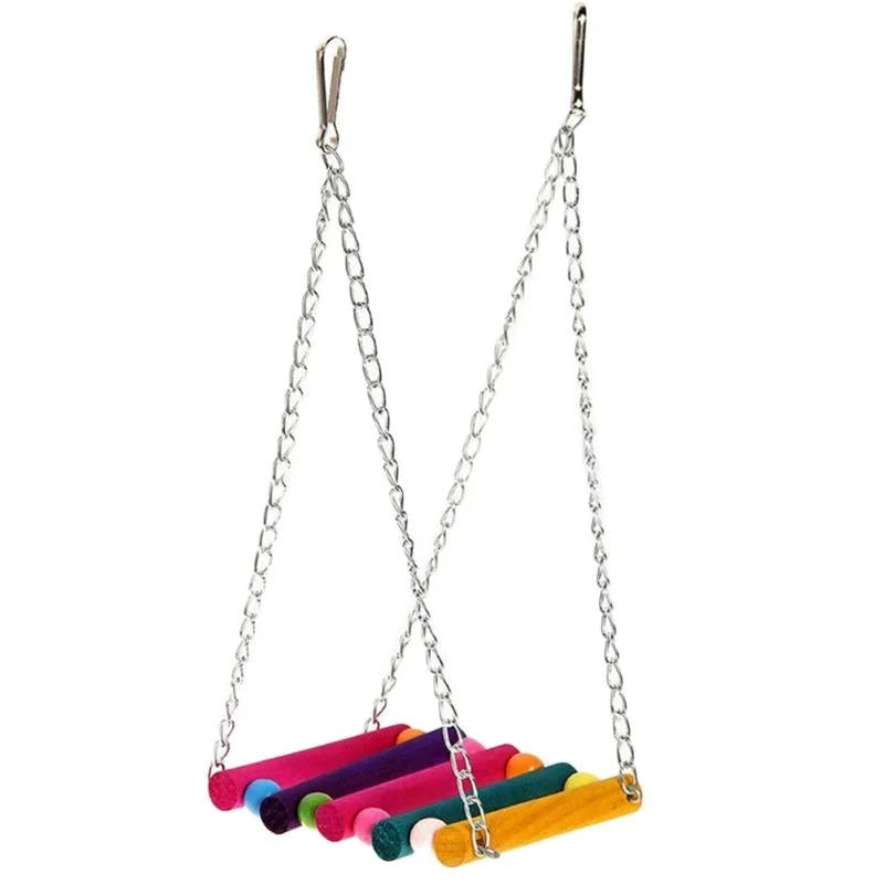 1pc Colorful Hanging Hammock Swing Toys for Pet Birds.