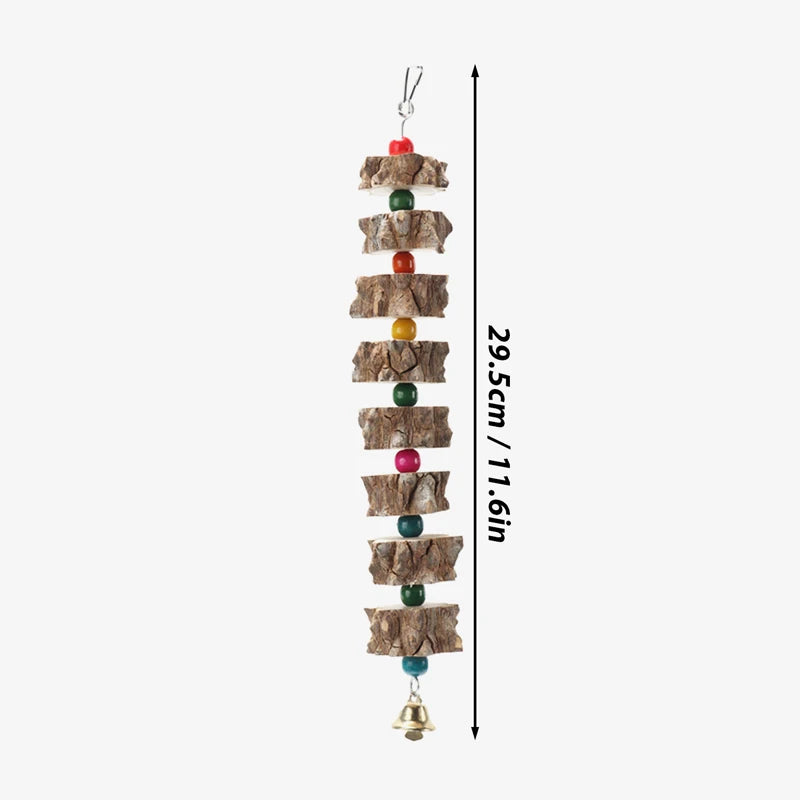 Natural Wooden bird hanging piece.