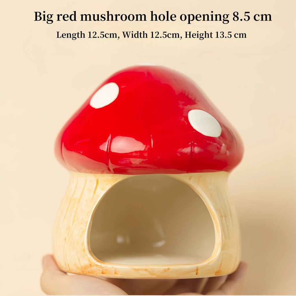 Mushroom Ceramic Hamster Hideout Water bottle.